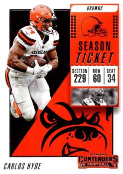 Carlos Hyde Cleveland Browns 2018 Panini Contenders NFL #77